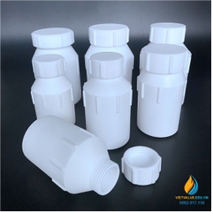 Chai nhựa Teflon, nhựa PTFE thử mẫu 500ml, miệng rộng, chịu nhiệt độ cao