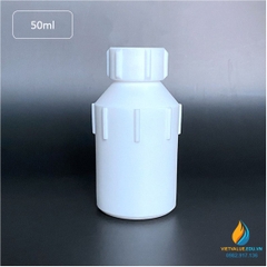 Chai nhựa Teflon, nhựa PTFE thử mẫu 50ml, miệng rộng, chịu nhiệt độ cao