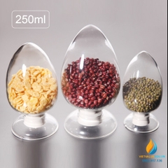 Chai thủy tinh hình nón 250ml, kích thước 69X139 mm
