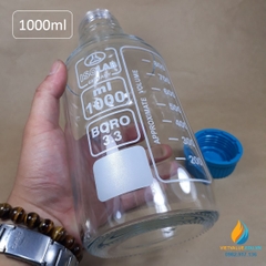 Chai thủy tinh trung tính 1000ml isolab chịu nhiệt 140 độ C