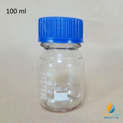 Chai trung tính nắp vặn xanh, vạch chia trong suốt dung tích 100ml