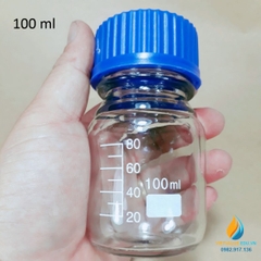 Chai trung tính nắp vặn xanh, vạch chia trong suốt dung tích 100ml