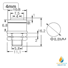 Chân cắm bắp chuối, chân cắm ghép với giắc chắm bắp chuối