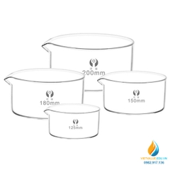Chậu kết kinh đường kính miệng 150mm, trong suốt, hãng Bomex, cỏ mỏ rót
