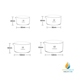 Chậu kết kinh đường kính miệng 150mm, trong suốt, hãng Bomex, cỏ mỏ rót