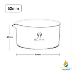 Chậu kết tinh đường kính miệng 60mm, trong suốt, hãng Bomex, cỏ mỏ rót