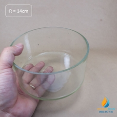 Chậu rửa thủy tinh đường kính 14cm, thành cao 10cm dày 3.5mm