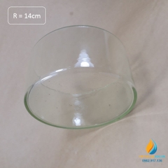 Chậu rửa thủy tinh đường kính 14cm, thành cao 10cm dày 3.5mm