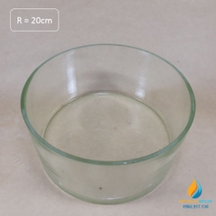 Chậu rửa thủy tinh đường kính 20cm, thành cao 13cm dày 3.5mm