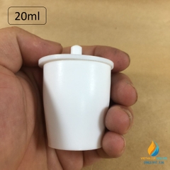 Chén nhựa PTFE có nắp, kháng kiềm và axit mạnh. dung tích 20ml