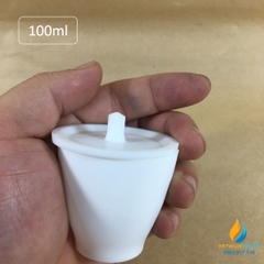 Chén nhựa PTFE có nắp, kháng kiềm và axit mạnh. dung tích 100ml