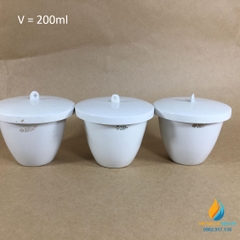 Chén sứ nung có nắp phòng thí nghiệm, dung tích 200ml