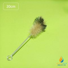 Chổi cọ ống nghiệm đầu to, màu nâu, dài 20cm