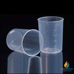 Cốc lưu mẫu có chia vạch 20ml, không có mỏ rót, nhựa PP cao cấp