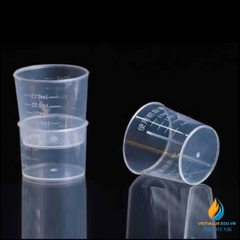 Cốc lưu mẫu có chia vạch 20ml, không có mỏ rót, nhựa PP cao cấp