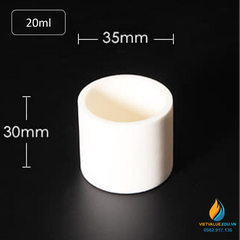 Cốc nhôm oxit Al2O3 tinh khiết hơn 99%, chịu nhiệt độ hơn 1600 độ C nung mẫu 20ml