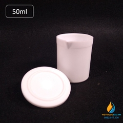 Cốc nhựa PTFE chịu nhiệt, dung tích 50ml, có nắp, dạng trụ, có mỏ rót