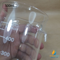 Cốc thủy tinh có vòi tràn, vạch chia, dung tích 500ml, hãng Bomex