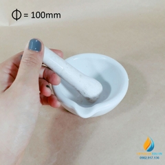 Cối chày sứ nghiền mẫu chất phòng thí nghiệm, đường kính 10cm