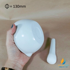 Cối chày sứ nghiền mẫu chất phòng thí nghiệm, đường kính 13cm