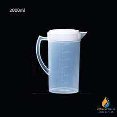 Ca đựng hóa chất, có nắp, tay cầm, nhựa PP, vạch chia, dung tích 5000ml