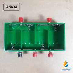 Gá lắp pin, loại 4 pin AA, nhựa ABS, nhiều điểm đấu điện áp đầu ra khác nhau, dây càng cua