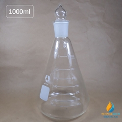 Bình tam giác thủy tinh 500ml có nút cổ mài vạch chia chịu nhiệt