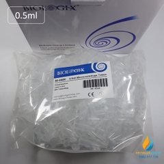 1000 cái đầu đạn lưu mẫu 0.5ml, nhựa PP trong suốt, đáy nhọn, nắp chặt
