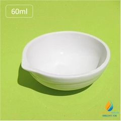 Bát sứ nung mẫu thí nghiệm, dung tích 60ml, có mỏ, chịu nhiệt