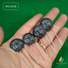 Điện trở nhiệt hệ số âm NTC 5D-20 giá trị 5R đường kính 20 mm MF72-5D20
