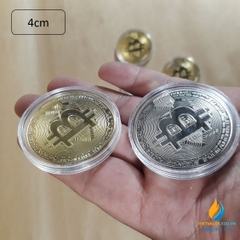 Đồng xu Bitcoin đường kính 4cm, dày 1,5mm, đồng xu dành cho học sinh tiểu học