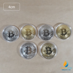 Đồng xu Bitcoin đường kính 4cm, dày 1,5mm, đồng xu dành cho học sinh tiểu học