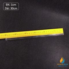Đũa khuấy hóa chất bằng nhựa PC trong, đường kính 1cm, chiều dài 30cm