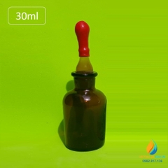 Chai thả màu nâu, thủy tinh đựng hóa chất, 125ml