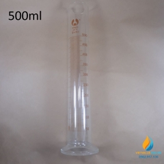 Ống đong thủy tinh có chân đế, chia vạch, 500ml