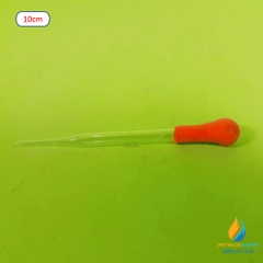 Pipet hút bằng thủy tinh, bầu cao su, dài 10cm