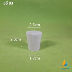 Nút cao su số 3 nắp bình,đáy lớn 23mm, đáy bé 17mm, cao 26mm
