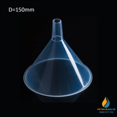 Phễu rót hóa chất đường kính phễu 75mm, nhựa PP trắng cổ