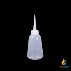 Bình tia vòi thẳng 250ml, nhựa PP màu cổ trắng trong suốt, vạch chia