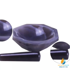 Cối chày mã não, xay nghiền mẫu cực nhỏ, đường kính 23cm