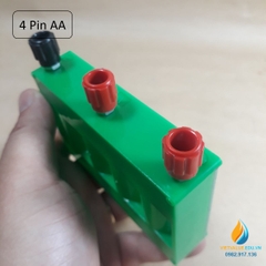 Gá lắp pin, loại 4 pin AA, nhựa ABS, nhiều điểm đấu điện áp đầu ra khác nhau, dây càng cua