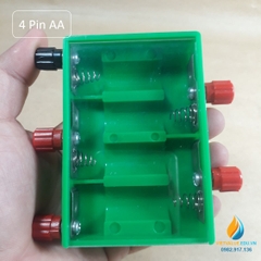 Gá lắp pin, loại 4 pin AA, nhựa ABS, nhiều điểm đấu điện áp đầu ra khác nhau, dây càng cua