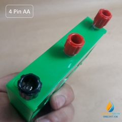 Gá lắp pin, loại 4 pin AA, nhựa ABS, nhiều điểm đấu điện áp đầu ra khác nhau, dây càng cua