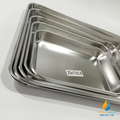 Khay Inox thành cao kích thước 40*30*3.3cm, Inox 304 không gỉ, thành dày