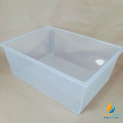 Khay rửa bằng nhựa PP trắng cổ kích thước 27cm x 20cm x 10cm
