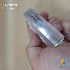 Khối trong suốt hình hộp chữ nhật, kích thước 80x15x45mm, dụng cụ thí nghiệm quang học