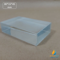 Khối trong suốt hình hộp chữ nhật, kích thước 80x15x45mm, dụng cụ thí nghiệm quang học