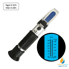 Khúc xạ kế đo cả độ mặn và độ ngọt FXP016 độ ngọt 0-32% và độ mặn 0-28%