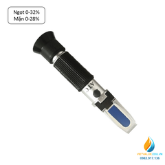 Khúc xạ kế đo cả độ mặn và độ ngọt FXP016 độ ngọt 0-32% và độ mặn 0-28%