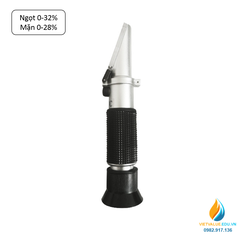 Khúc xạ kế đo cả độ mặn và độ ngọt FXP016 độ ngọt 0-32% và độ mặn 0-28%